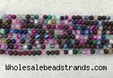 CAA2030 15.5 inches 4mm round banded agate gemstone beads