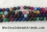 CAA2033 15.5 inches 10mm round banded agate gemstone beads
