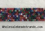 CAA2040 15.5 inches 4mm round banded agate gemstone beads