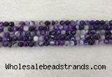 CAA2211 15.5 inches 4mm faceted round banded agate beads