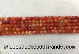 CAA2225 15.5 inches 4mm faceted round banded agate beads
