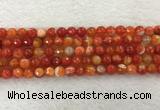 CAA2227 15.5 inches 8mm faceted round banded agate beads