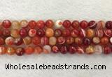 CAA2228 15.5 inches 10mm faceted round banded agate beads