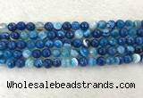 CAA2258 15.5 inches 8mm faceted round banded agate beads