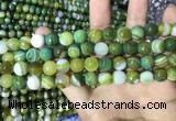 CAA2272 15.5 inches 8mm faceted round banded agate beads