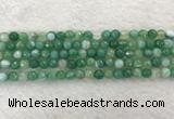 CAA2278 15.5 inches 6mm faceted round banded agate beads