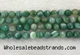 CAA2281 15.5 inches 12mm faceted round banded agate beads