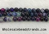 CAA2315 15.5 inches 12mm round banded agate gemstone beads