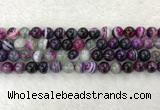 CAA2323 15.5 inches 10mm round banded agate gemstone beads