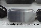 CAA238 15.5 inches 20*40mm rectangle grey line agate beads