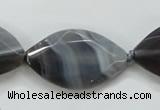 CAA250 15.5 inches 22*30mm faceted marquise grey line agate beads