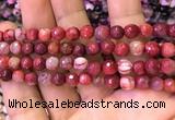 CAA2901 15 inches 6mm faceted round fire crackle agate beads wholesale