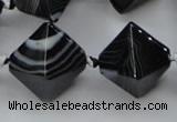 CAA294 15.5 inches 20*20*20mm black line agate gemstone beads