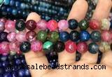 CAA3048 15 inches 10mm faceted round fire crackle agate beads wholesale