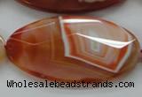 CAA305 15.5 inches 32*52mm faceted oval red line agate beads