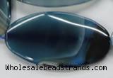 CAA347 15.5 inches 30*60mm oval blue line agate gemstone beads