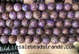 CAA4004 15.5 inches 12mm round purple crazy lace agate beads