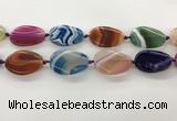 CAA4303 15.5 inches 25*35mm twisted oval line agate beads