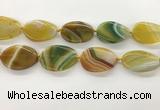 CAA4306 15.5 inches 32*40mm twisted oval line agate beads