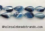 CAA4321 15.5 inches 30*40mm twisted oval line agate beads