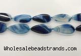 CAA4325 15.5 inches 25*50mm flat teardrop line agate beads