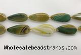 CAA4326 15.5 inches 25*50mm flat teardrop line agate beads