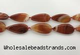 CAA4330 15.5 inches 25*50mm flat teardrop line agate beads
