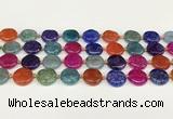 CAA4490 15.5 inches 16mm flat round dragon veins agate beads