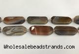 CAA4553 15.5 inches 22*42mm octagonal banded agate beads wholesale