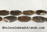CAA4554 15.5 inches 22*42mm octagonal banded agate beads wholesale