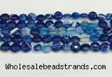 CAA4585 15.5 inches 10mm flat round banded agate beads wholesale