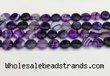 CAA4589 15.5 inches 12mm flat round banded agate beads wholesale