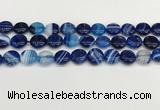 CAA4593 15.5 inches 12mm flat round banded agate beads wholesale