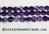 CAA4605 15.5 inches 16mm flat round banded agate beads wholesale