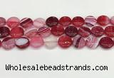CAA4607 15.5 inches 16mm flat round banded agate beads wholesale