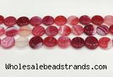 CAA4615 15.5 inches 18mm flat round banded agate beads wholesale