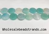 CAA4632 15.5 inches 25mm flat round banded agate beads wholesale