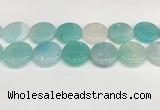 CAA4640 15.5 inches 30mm flat round banded agate beads wholesale