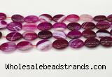 CAA4663 15.5 inches 13*18mm oval banded agate beads wholesale