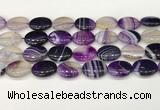 CAA4670 15.5 inches 15*20mm oval banded agate beads wholesale
