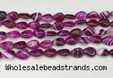 CAA4688 15.5 inches 10*14mm flat teardrop banded agate beads wholesale