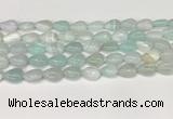 CAA4690 15.5 inches 10*14mm flat teardrop banded agate beads wholesale
