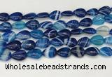 CAA4691 15.5 inches 10*14mm flat teardrop banded agate beads wholesale