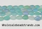 CAA4706 15.5 inches 13*18mm flat teardrop banded agate beads wholesale