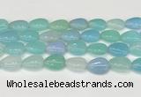 CAA4714 15.5 inches 15*20mm flat teardrop banded agate beads wholesale