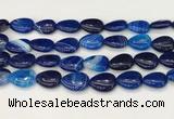 CAA4715 15.5 inches 15*20mm flat teardrop banded agate beads wholesale