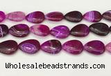 CAA4720 15.5 inches 18*25mm flat teardrop banded agate beads wholesale