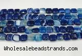 CAA4731 15.5 inches 10*10mm square banded agate beads wholesale