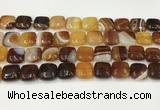 CAA4734 15.5 inches 12*12mm square banded agate beads wholesale