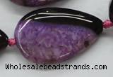 CAA475 15.5 inches 25*38mm flat teardrop agate druzy geode beads